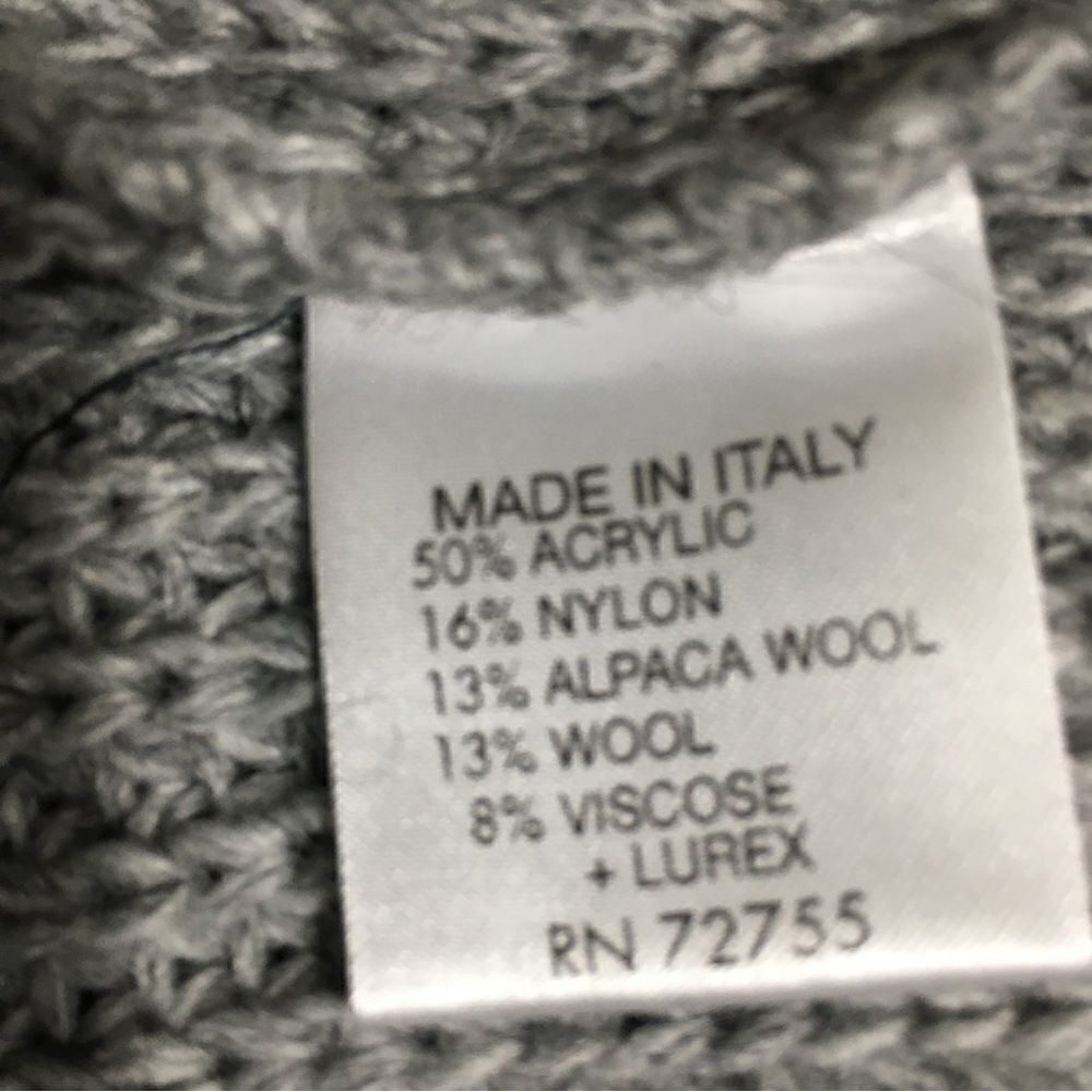Berretti Gray Knit Sweater Top Size Small - Picture 8 of 8